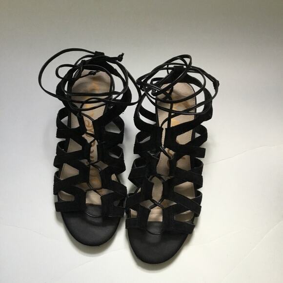 Sam Edelman Black Suede Sandals with Laces - Picture 3 of 9